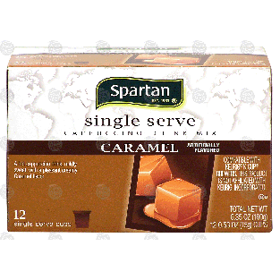 Spartan Single Serve cappuccino drink mix, caramel, 12 cups 6.35-oz