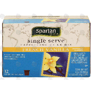 Spartan Single Serve cappuccino drink mix, french vanilla, 12 c6.35-oz