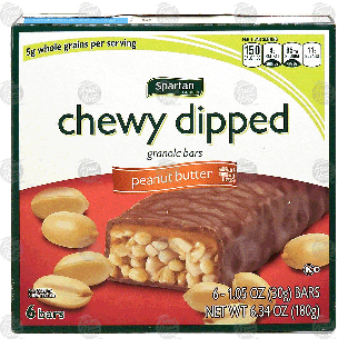 Spartan  chewy dipped peanut butter granola bars 6ct