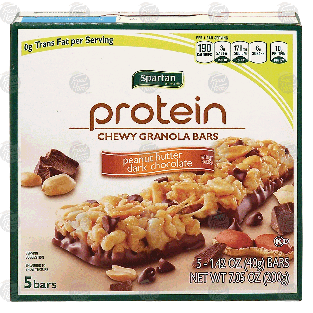 Spartan Protein chewy granola bars, peanut butter dark chocolate 5ct