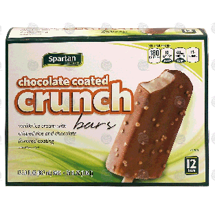 Spartan  chocolate coated crunch bars; vanilla ice cream w/cri36-fl oz