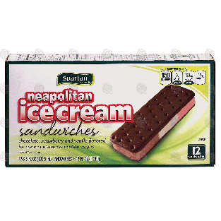 Spartan  neapolitan ice cream sandwiches; chocolate, strawberr42-fl oz