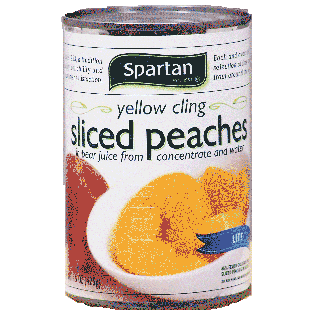Spartan  lite yellow cling sliced peaches in pear juice from conce15oz