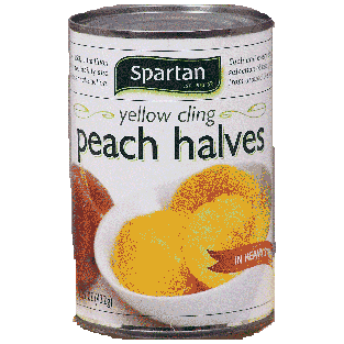 Spartan  yellow cling peach halves in heavy syrup 15oz