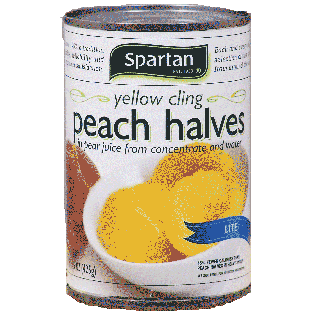 Spartan  lite yellow cling peach halves in pear juice from concent15oz