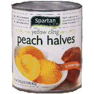 Spartan  yellow cling peach halves in heavy syrup 29oz