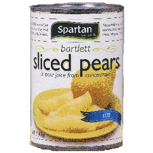 Spartan  lite syrup sliced bartlett pears 15oz