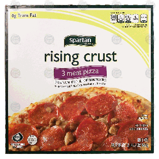 Spartan  rising crust 3 meat pizza, topped w/sausage, pepperoni30.5-oz