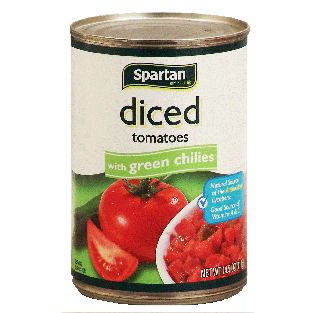 Spartan  regular diced tomatoes with green chilies 14.5oz