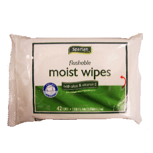 Spartan  flushable moist wipes with aloe & vitamin e 42ct