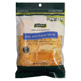 Spartan  natural shredded mac and cheese blend, ny sharp yellow che8oz