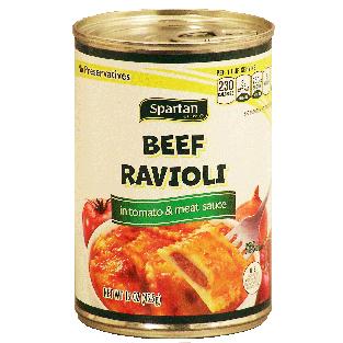 Spartan  beef ravioli in tomato and meat sauce 15oz