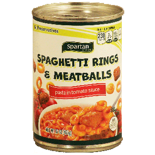 Spartan  spaghetti rings & meatballs in tomato sauce 15oz