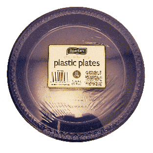 Spartan  plastic plates, 9in 15ct