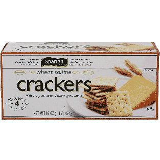 Spartan  wheat saltine crackers, 4 stack packs 16oz