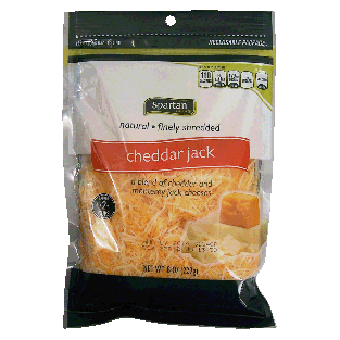 Spartan  natural finely shredded cheddar, cheddar & monterey jack c8oz