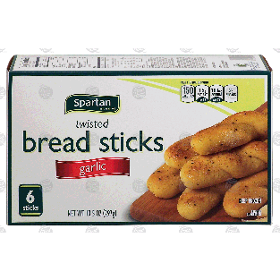 Spartan  twisted garlic bread sticks, 6 sticks 10.5-oz