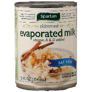 Spartan  evaporated skimmed milk vitamins a & d added, fat free12fl oz