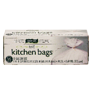 Spartan  regular tall kitchen bags & ties, .69 mil 15ct