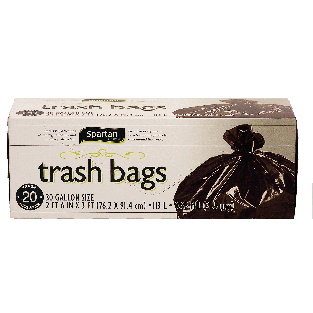 Spartan  trash bags, 30 gallon size, .85 mil. 20ct