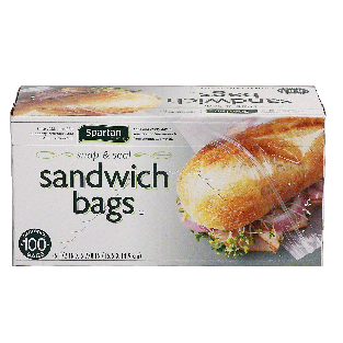 Spartan  reclosable sandwich bags, 6 1/2 x 5 7/8 inch 100ct