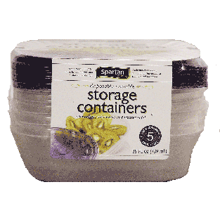 Spartan  disposable reusable entree size storage containers & lids;5ct