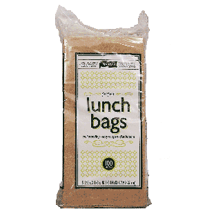 Spartan  brown paper lunch bags, self standing, easy to open flat100ct
