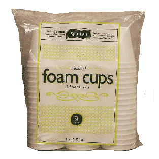 Spartan  8.5 ounce foam cups for hot & cold drinks 51ct