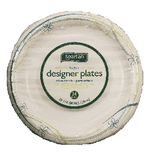 Spartan  designer plates, sturdy & durable, soak proof, microwavab 24ct