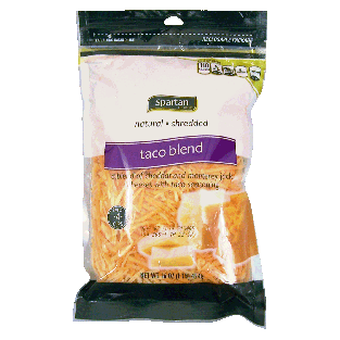 Spartan  naturally shredded taco blend, cheddar and monterey jack 16oz