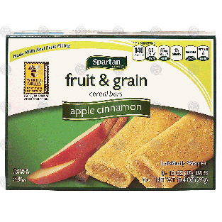 Spartan  apple cinnamon fruit & grain cereal bars, low fat, 8-ba10.4oz
