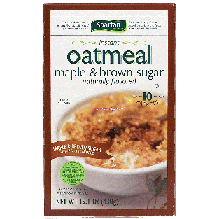 Spartan  maple & brown sugar instant oatmeal, 10-packs 15.1oz