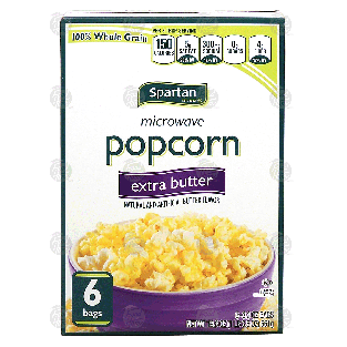 Spartan  extra butter flavor microwave popcorn, 6 pop-in bags, 119.8oz