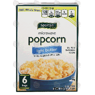 Spartan  light butter flavor microwave popcorn, 6 pop-in bags, 10018oz