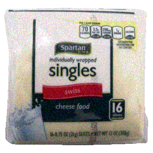 Spartan  swiss cheese food singles 16-count individually wrapped s12oz