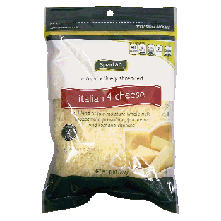 Spartan  natural finely shredded italian blend, mozzarella, provolo8oz
