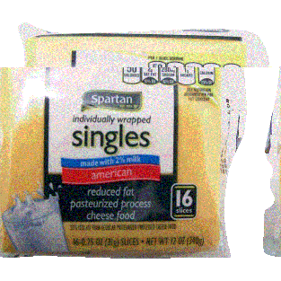 Spartan  2% milk, american reduced fat pasteurized process cheese 12oz
