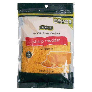 Spartan  natural finely shredded sharp cheddar cheese 8oz