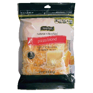 Spartan  natural shredded pizza blend, mozzarella & mild cheddar 8oz
