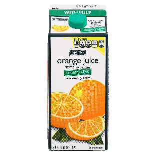 Spartan  orange juice country style with pulp, 100% pure squeez64fl oz