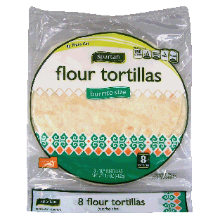 Spartan  flour tortillas, burrito size, 8 10-in round 17oz