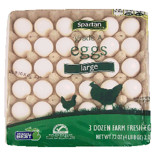 Spartan  3 dozen farm fresh grade a large eggs 36ct