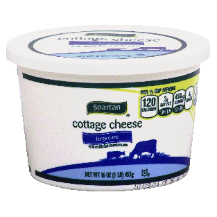 Spartan  large curd cottage cheese, 4% milkfat 16oz