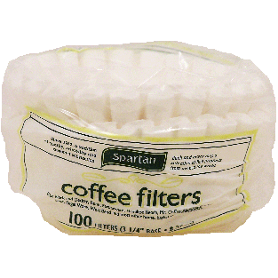 Spartan  white coffee filters, 3 1/4 in. base 100ct