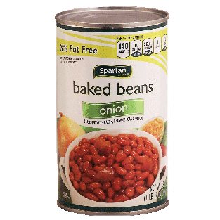 Spartan  baked style beans with onion, 98% fat free 28oz