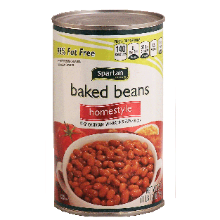 Spartan  homestyle baked style beans, 98% fat free 28oz