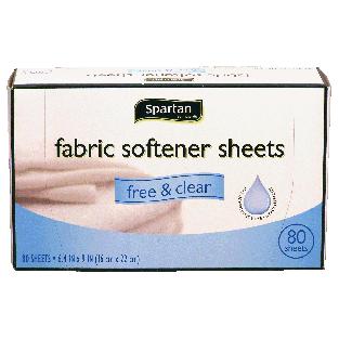 Spartan  fabric softener dryer sheets, free & clear 80ct