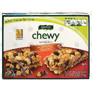 Spartan  chewy granola bars, peanut butter chocolate chip, 10 bar8.4oz