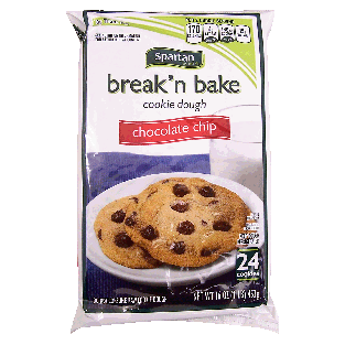 Spartan Break 'n Bake chocolate chip cookie dough, makes 24 cookie16oz