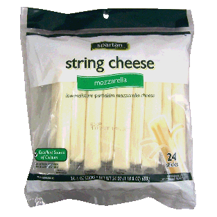 Spartan  low-moisture part-skim mozzarella string cheese, 24 indiv24oz